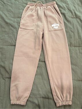 White Fox Boutique TaupeFleece Joggers